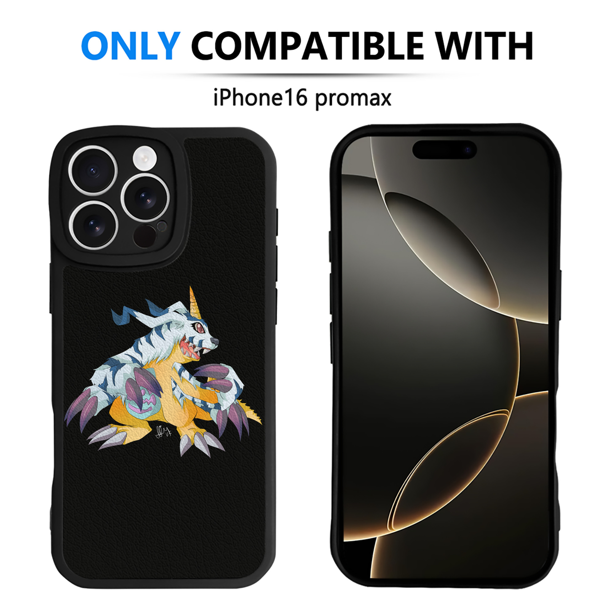 （画像用） Digimon デジタルモンスター/デジモン 【iPhone 16シリーズ対応】シリコンスマホケース（レザー調） 材質：シリコン